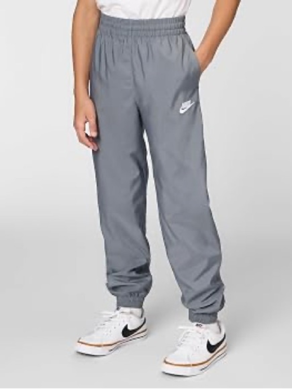 Nike Kids Gray Elastic-Waist Track Joggers